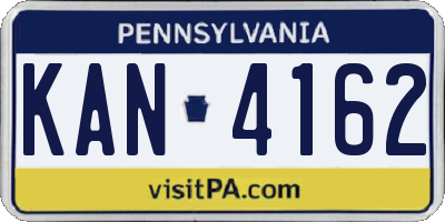 PA license plate KAN4162
