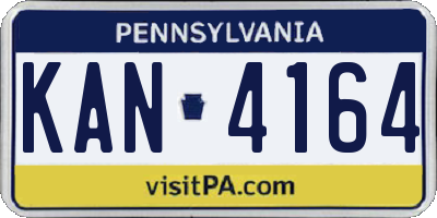 PA license plate KAN4164