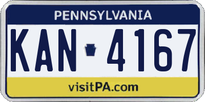 PA license plate KAN4167