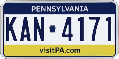PA license plate KAN4171