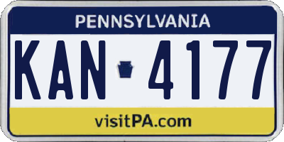 PA license plate KAN4177