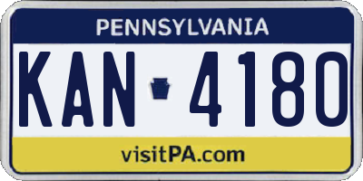PA license plate KAN4180