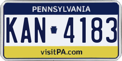 PA license plate KAN4183