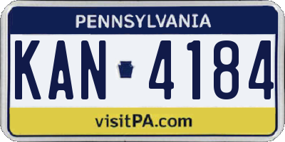 PA license plate KAN4184