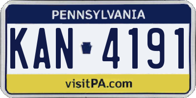 PA license plate KAN4191