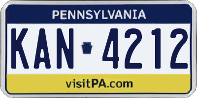 PA license plate KAN4212