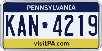 PA license plate KAN4219