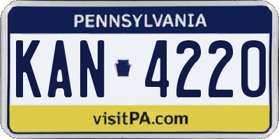 PA license plate KAN4220
