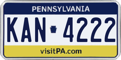 PA license plate KAN4222
