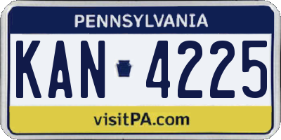 PA license plate KAN4225