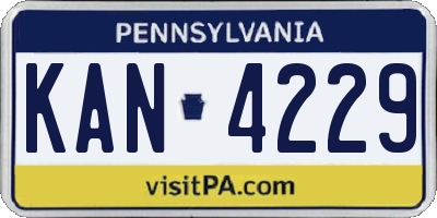 PA license plate KAN4229