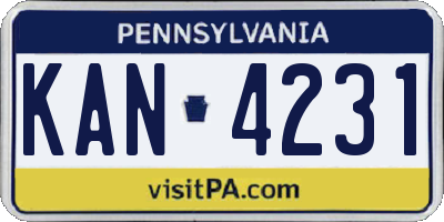PA license plate KAN4231