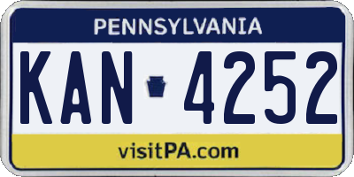 PA license plate KAN4252