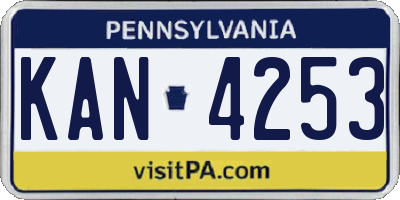 PA license plate KAN4253
