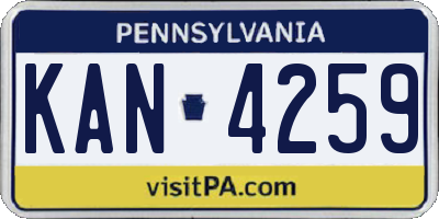 PA license plate KAN4259