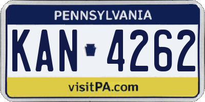 PA license plate KAN4262