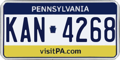 PA license plate KAN4268