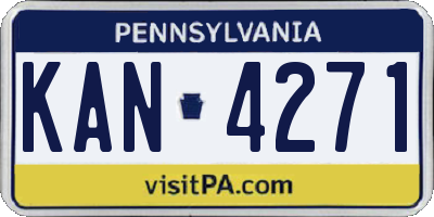 PA license plate KAN4271