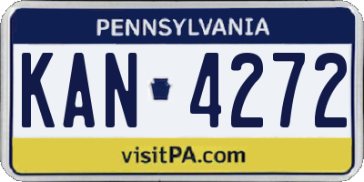 PA license plate KAN4272