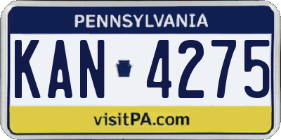 PA license plate KAN4275