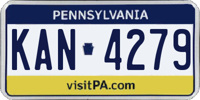PA license plate KAN4279