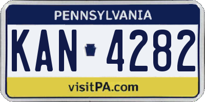 PA license plate KAN4282