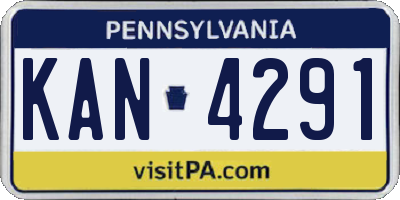 PA license plate KAN4291