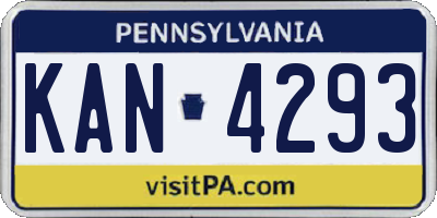 PA license plate KAN4293