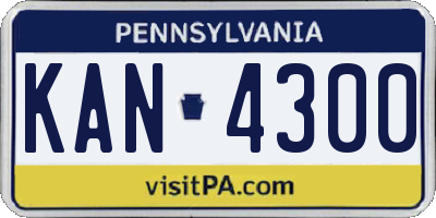 PA license plate KAN4300