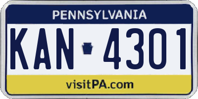 PA license plate KAN4301