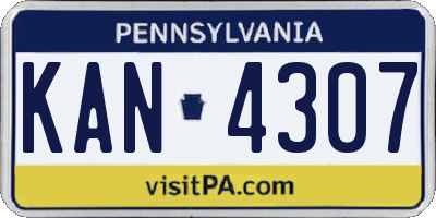 PA license plate KAN4307