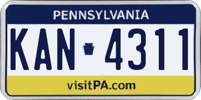 PA license plate KAN4311