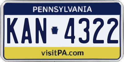 PA license plate KAN4322