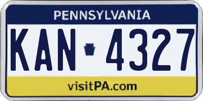 PA license plate KAN4327