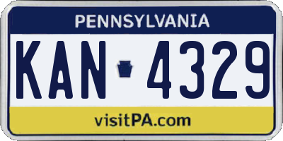 PA license plate KAN4329