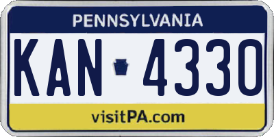 PA license plate KAN4330