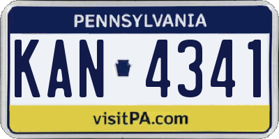 PA license plate KAN4341