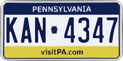 PA license plate KAN4347