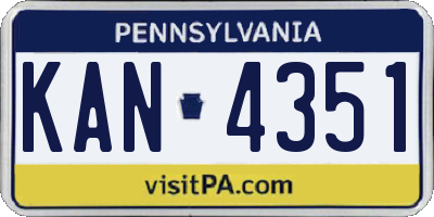 PA license plate KAN4351