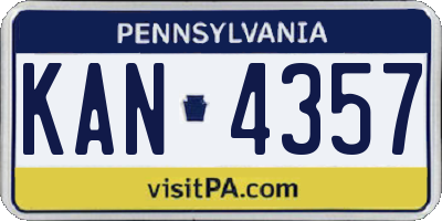 PA license plate KAN4357