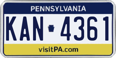 PA license plate KAN4361