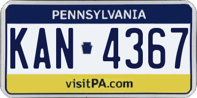 PA license plate KAN4367