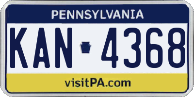 PA license plate KAN4368