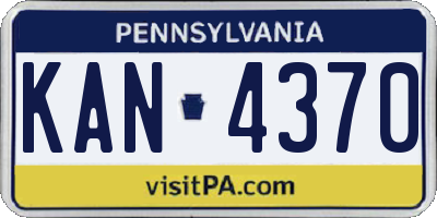 PA license plate KAN4370