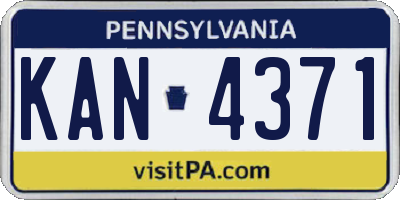 PA license plate KAN4371
