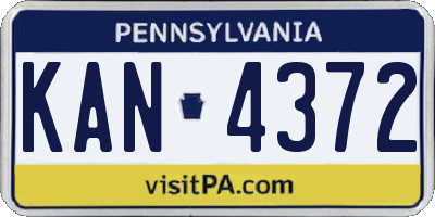 PA license plate KAN4372