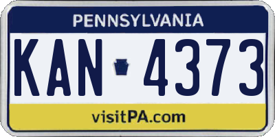 PA license plate KAN4373