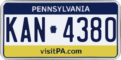 PA license plate KAN4380