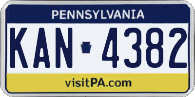 PA license plate KAN4382