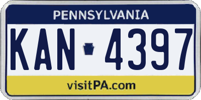 PA license plate KAN4397